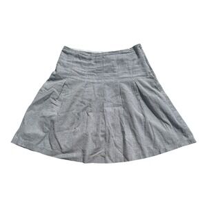 VTG! LunaChix Striped A-Line Pleated Skirt Linen Like Sz S Made In USA Y2K Beach